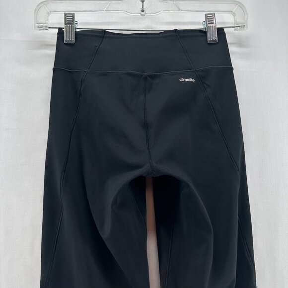Adidas Climalite Legging Womens Size XS Low Rise Wide Waistband Pull On Black - Picture 5 of 11